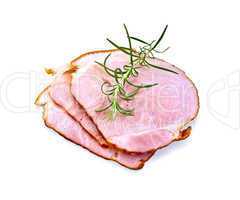 Ham smoked slices with rosemary