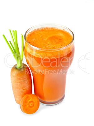 Juice carrot in glassful