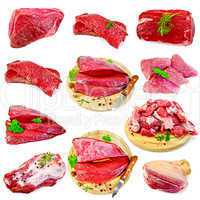 Meat beef and pork set