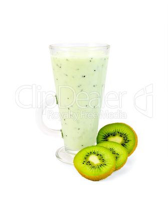 Milkshake with ripe kiwi