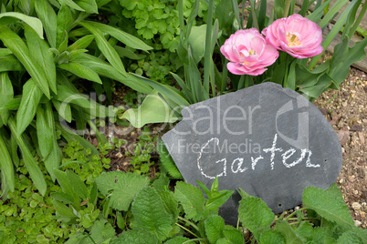 Schiefertafel mein Garten