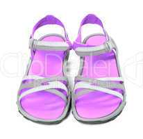 Pair of summer sandals. Front view.