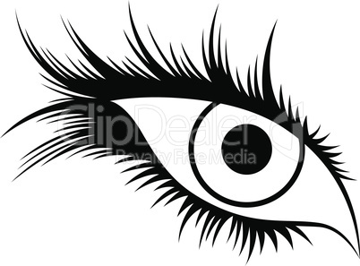 Abstract human eye with long lashes