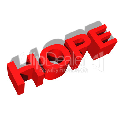 hope 3d red letters