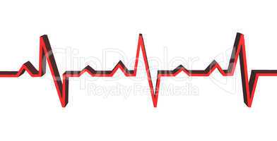 3d heart beat line