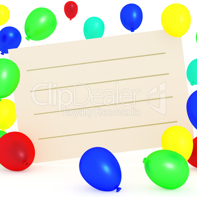 Empty text box with balloons