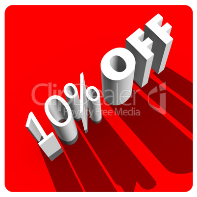 10 percent off white 3d letters