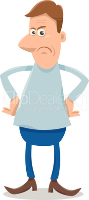 displeased man cartoon illustration