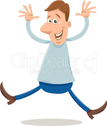 excited man cartoon illustration