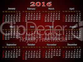 claret calendar for 2016