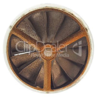Rusty old fan isolated
