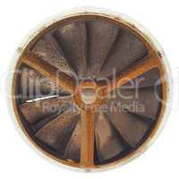 Rusty old fan isolated