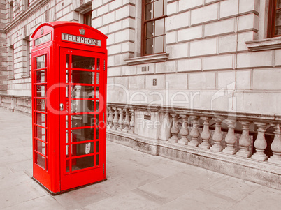 Retro look London telephone box