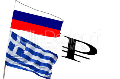 Flagge Griechenland und Russland