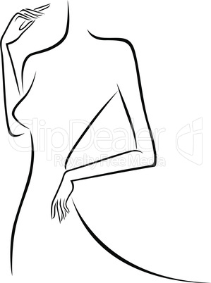 Abstract slim female outline