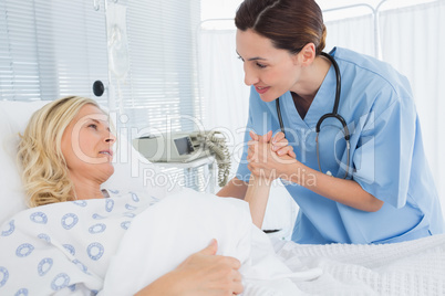 Doctor taking care of patient