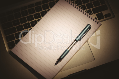 Notepad on laptop