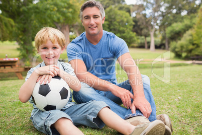 Happy father with his son at the park Happy father with his son at the park