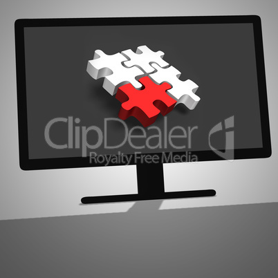 3d illustration of black desktop computer