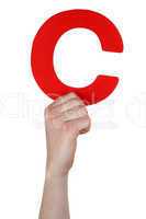 Hand halten Buchstabe C aus Alphabet