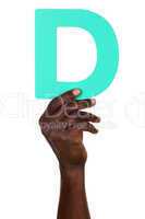Hand halten Buchstabe D aus Alphabet