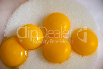 Egg yellow on sugar