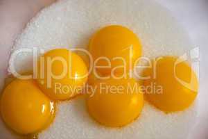 Egg yellow on sugar