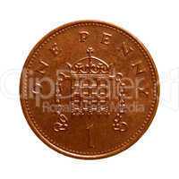 Retro look One penny coin