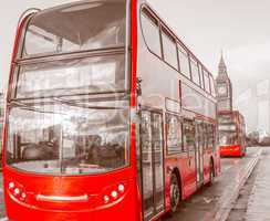Retro look Red Bus in London