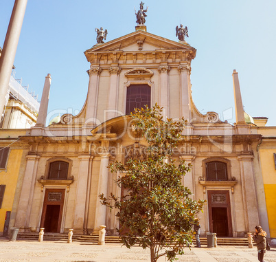 Retro look St George church in Milan