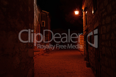 Gasse in Rovinj, abends