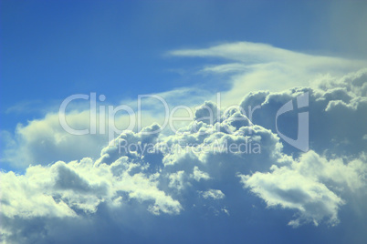 landscape with beautiful blue cumulus cloud