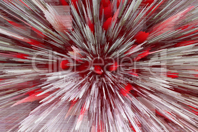 Red and white abstraction like explosion