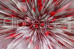 Red and white abstraction like explosion