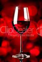 Wine on red background