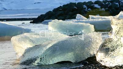 Melting ice floes at the glacier lagoon Jokulsarlon in Iceland, part1