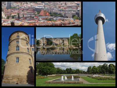 Stuttgard landmarks collage