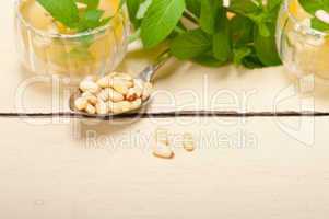 Arab traditional mint and pine nuts tea