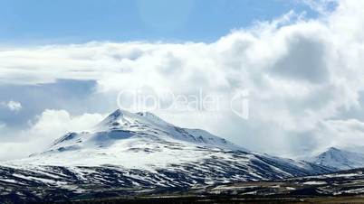 Impressive volcano winter mountain landscape in Iceland