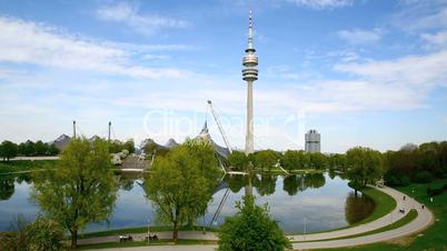 Olympic park with TV tower in Munich, Germany
