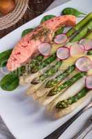 Asparagus with salmon