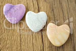 Three stone hearts