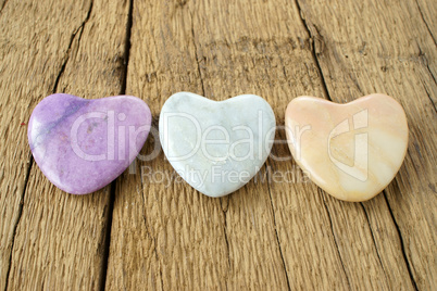 Three stone hearts