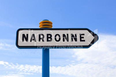 City sign of Narbonne