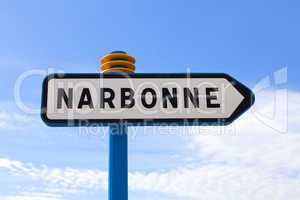 City sign of Narbonne