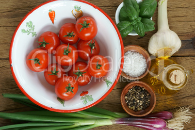 Ingredients for a tomato sauce