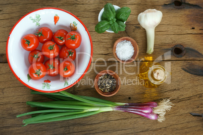 Ingredients for a tomato sauce