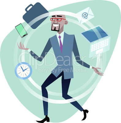 African businessman time management concept juggler