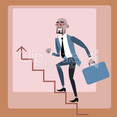 African businessman climbs the career ladder