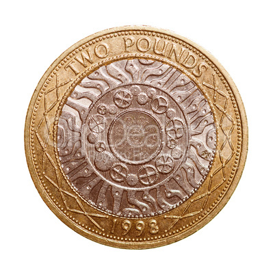 Retro look Two pounds coin